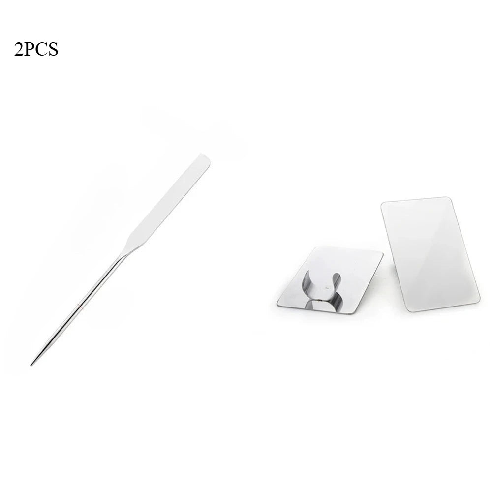 2PC Stainless Steel Makeup Mixing Palette & Spatula Set
