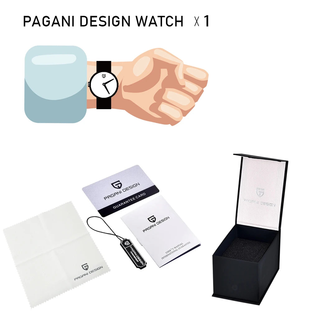 PAGANI DESIGN PD-1662 Luxury GMT Mechanical Watch - Sapphire, Steel, 100M Waterproof