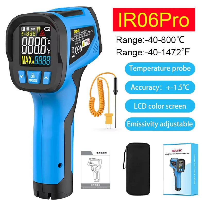 Mestek -50 to 800°C Digital IR Thermometer, Pyrometer & Hygrometer