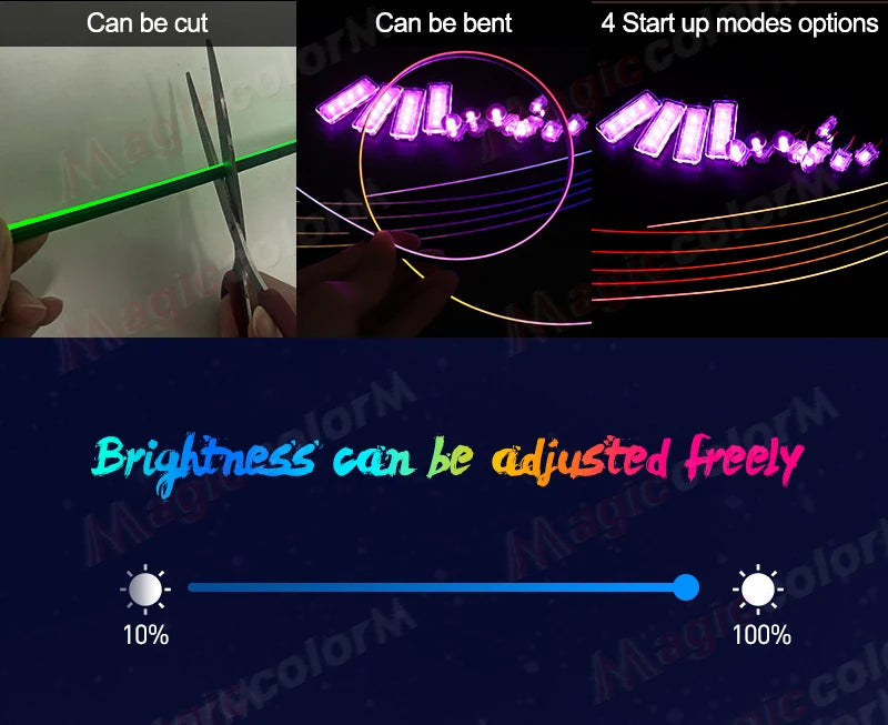 18-in-1 LED Car Ambient Lights Kit - 64 Color RGB Symphony Streamer Interior Bluetooth Strips