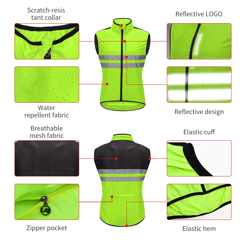 WOSAWE Ultralight Cycling Vest - Water & Wind Resistant Gilet