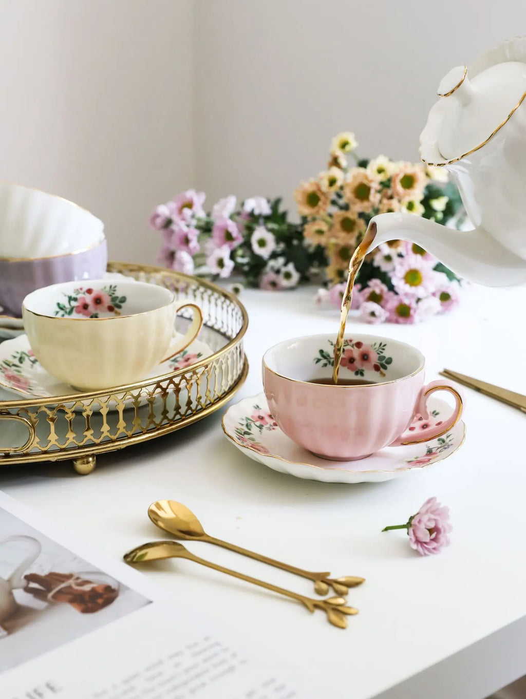 Vabena Luxury Bone China Coffee & Tea Set - Elegant Serveware