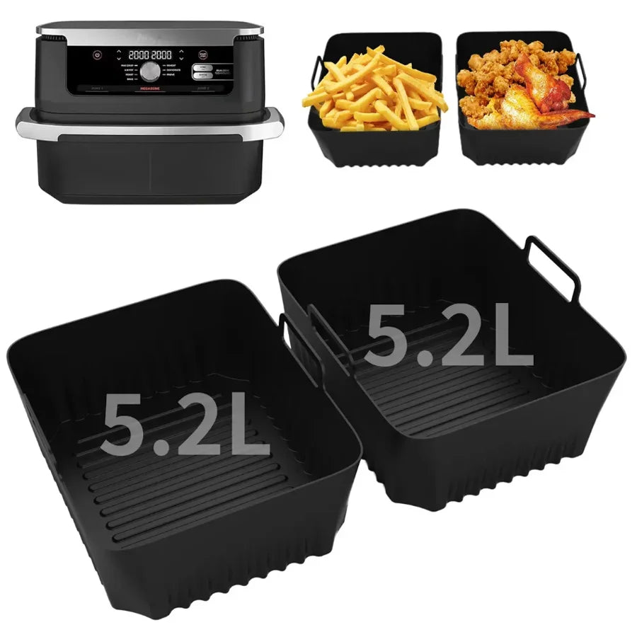 Reusable Silicone Air Fryer Liner for Ninja AF500 - Non-Stick, Easy Clean