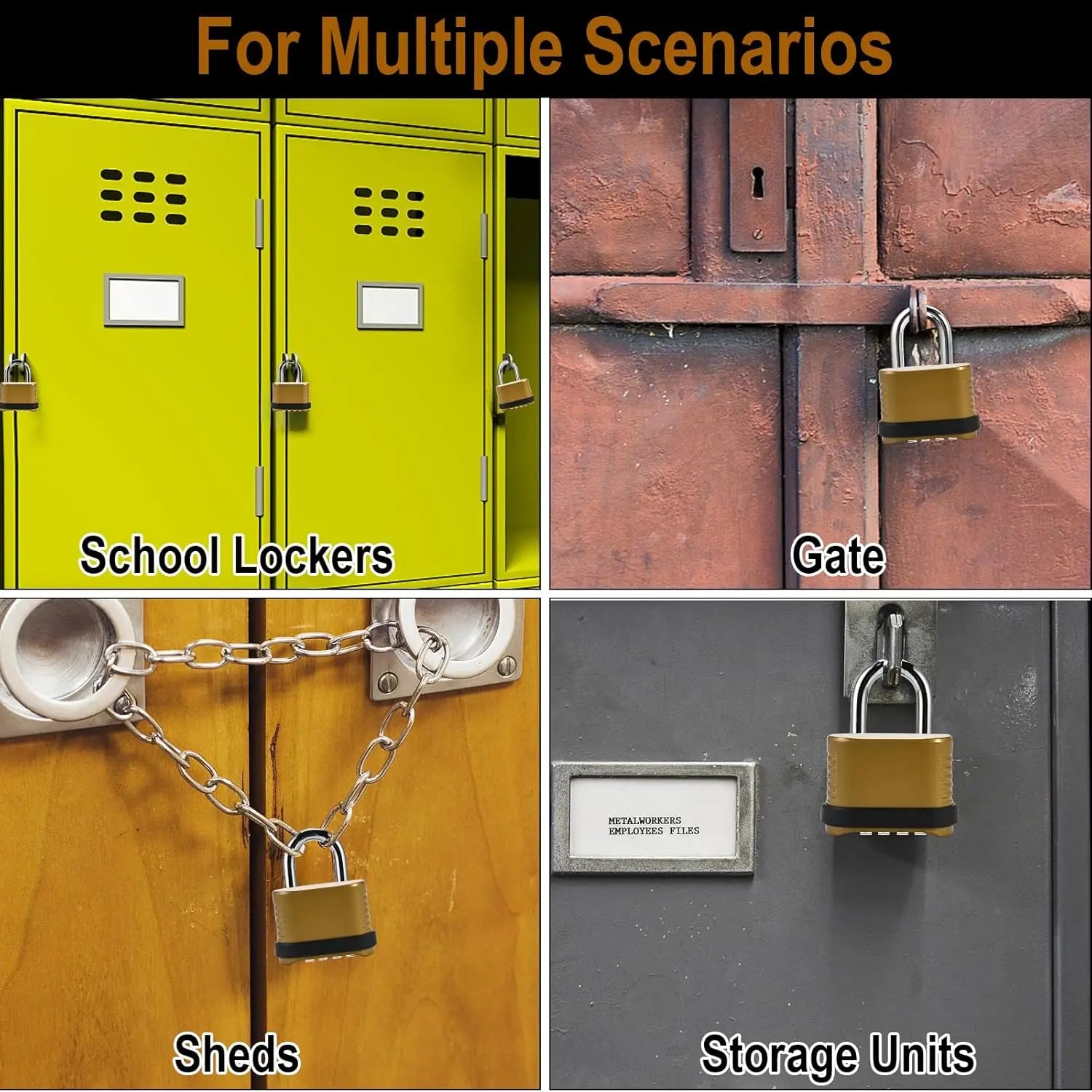 Heavy Duty Outdoor Waterproof 4-Digit Combination Lock