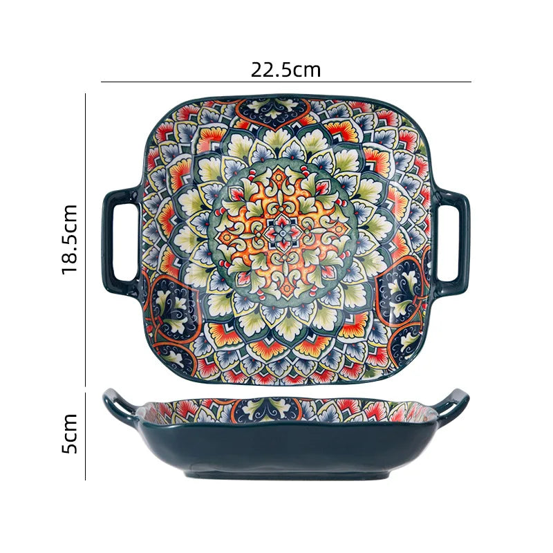 Bohemia Retro Ceramic Tableware Set for 4 | Elegant Dining