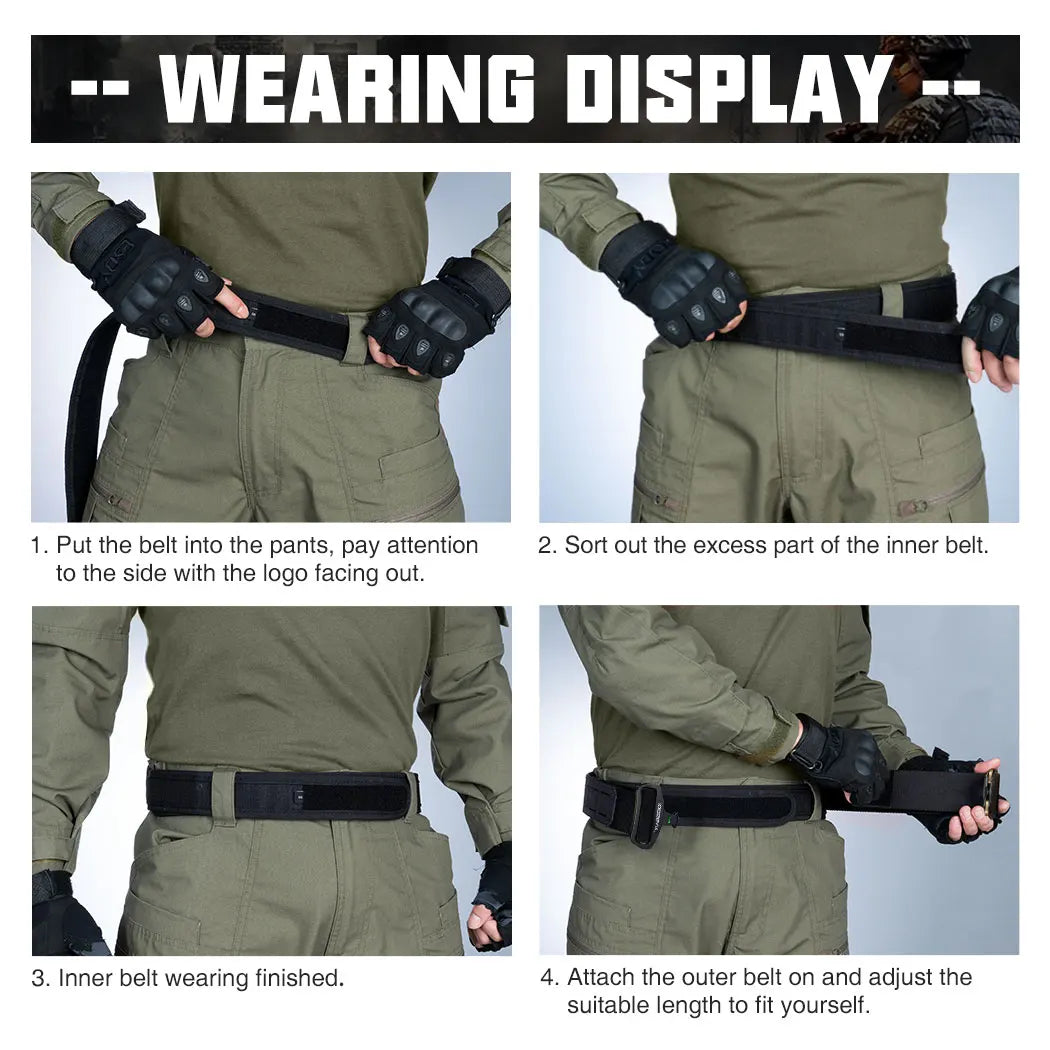 IDOGEAR 2-Inch Tactical Belt with Quick Release Buckle & MOLLE Laser Cut