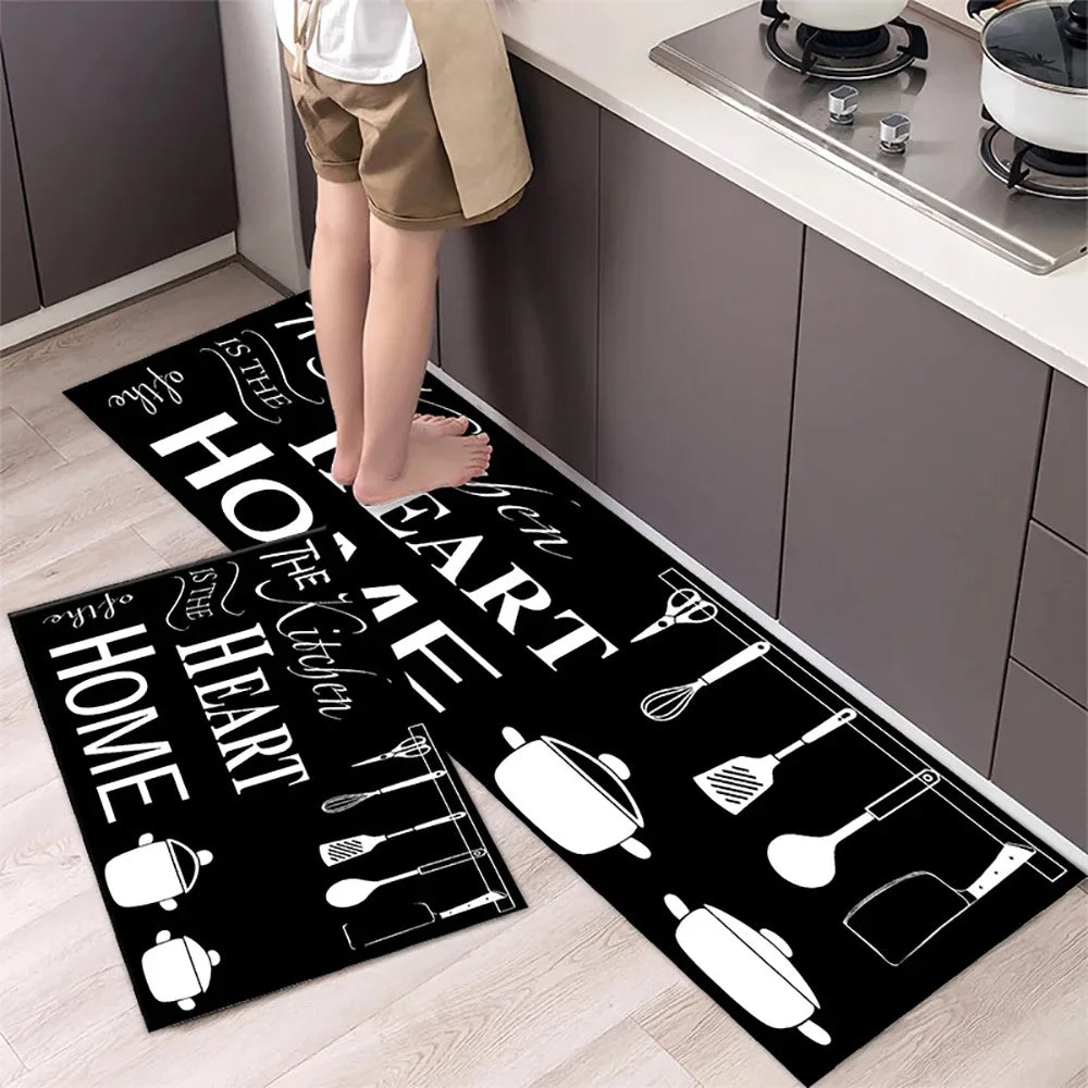 Non-Slip Crystal Velvet Kitchen Mat & Rugs for Living Room, Bedroom & Entryway