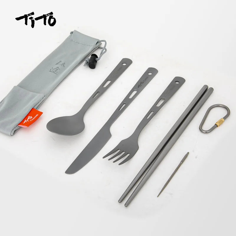 Vabena TiTo Titanium Ultralight Cutlery Set - Outdoor Adventure