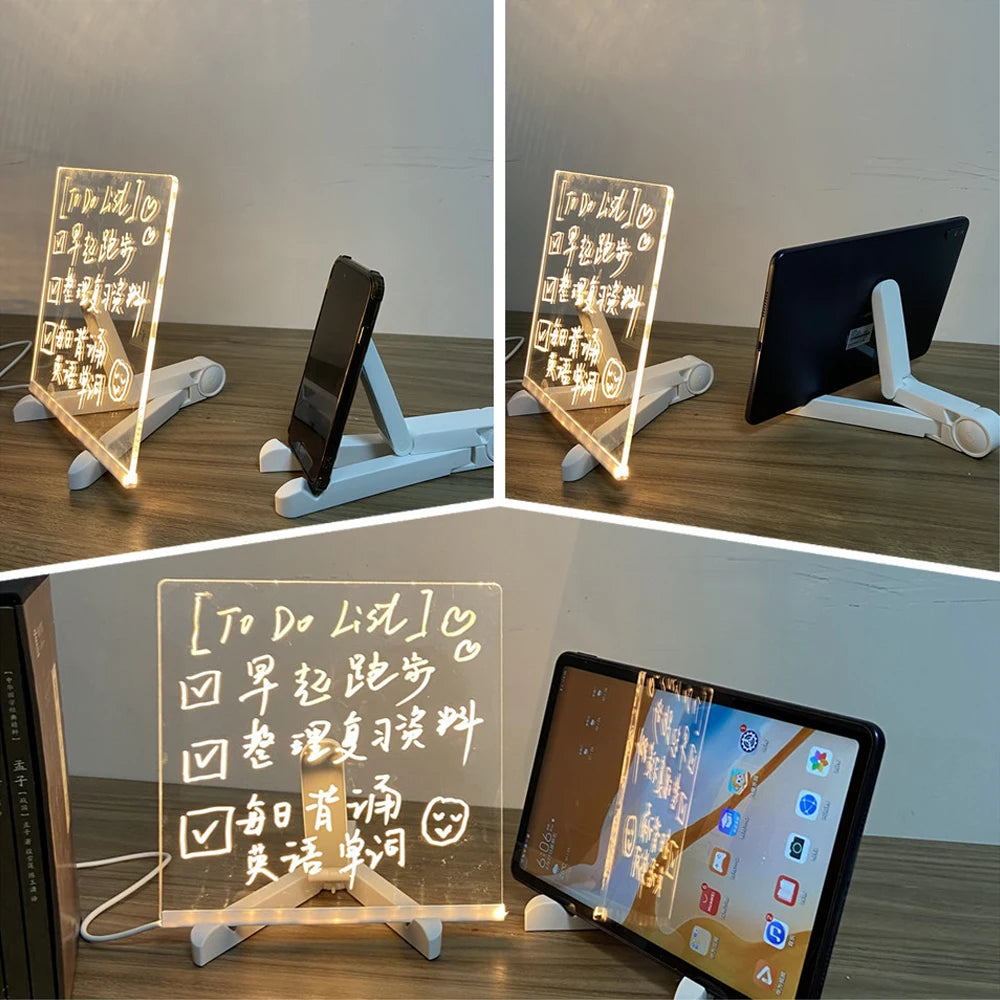 LED Note Board & Night Light | RGB Erasable Drawing Board for Kids