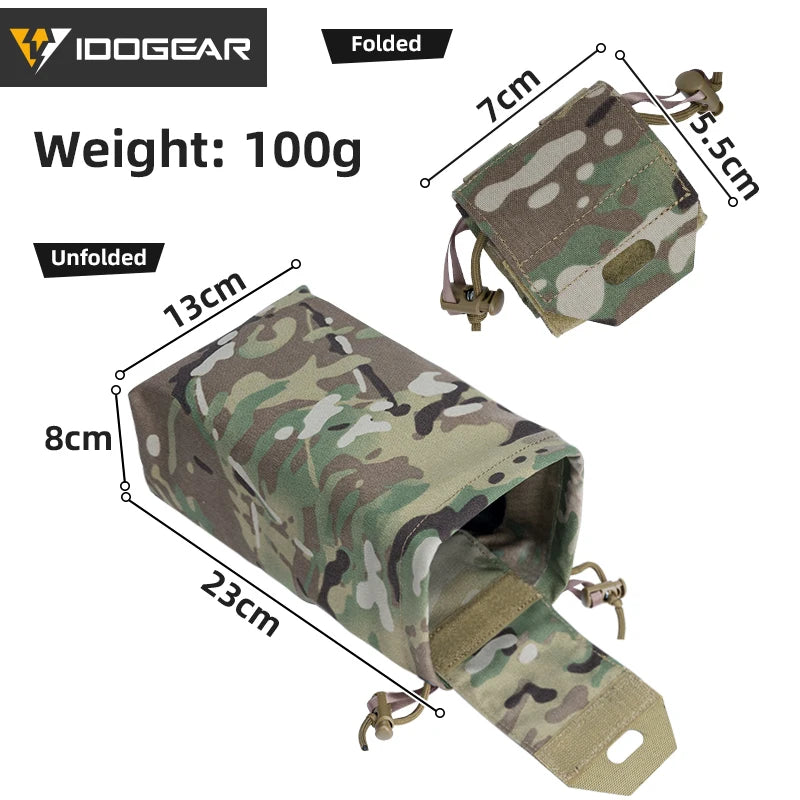 IDOGEAR Tactical MOLLE Foldable Dump Pouch - Durable Mini Drop Bag