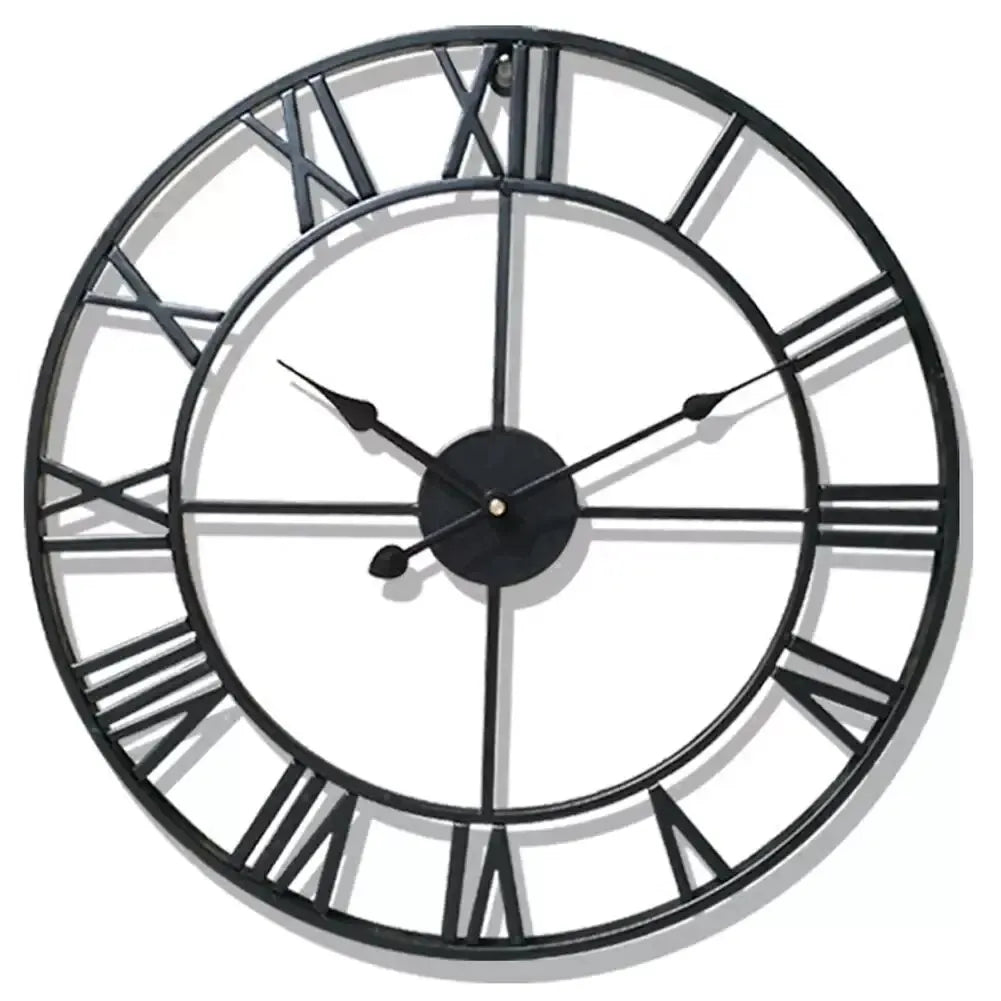 Modern 3D Large Roman Numeral Wall Clock - Silent Design Decor