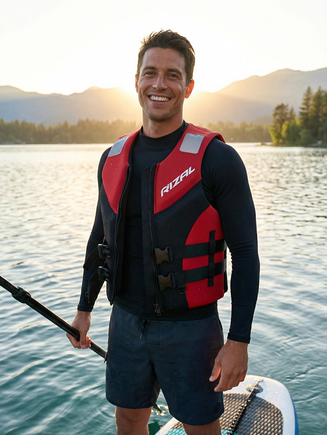 Adult Life Vest for Water Sports, Kayak, Wakeboard & Rescue - High Visibility Safety Jacket