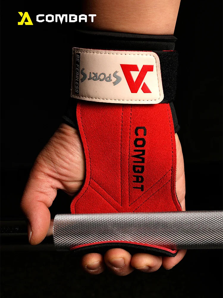 Professional Cowhide Gym Grips - Anti-Skid Weightlifting Pads