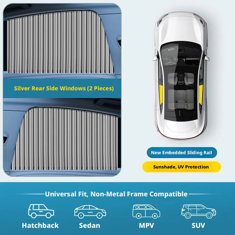 Car Window Sun Shade - Telescopic UV Heat Shield | 2/4 Pcs for Sedans & SUVs