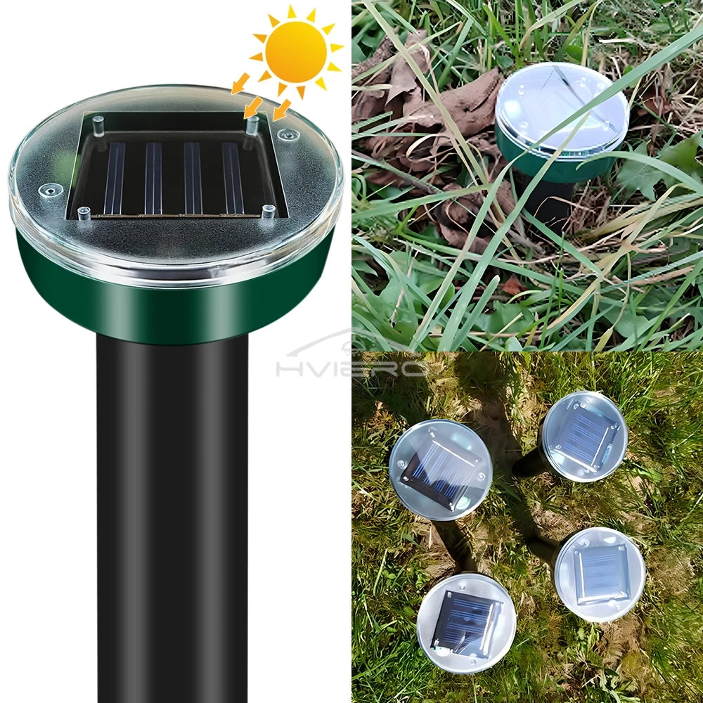 Solar Ultrasonic Rodent Pest Repeller Outdoor Garden Yard Mole Mouse Deterrent
