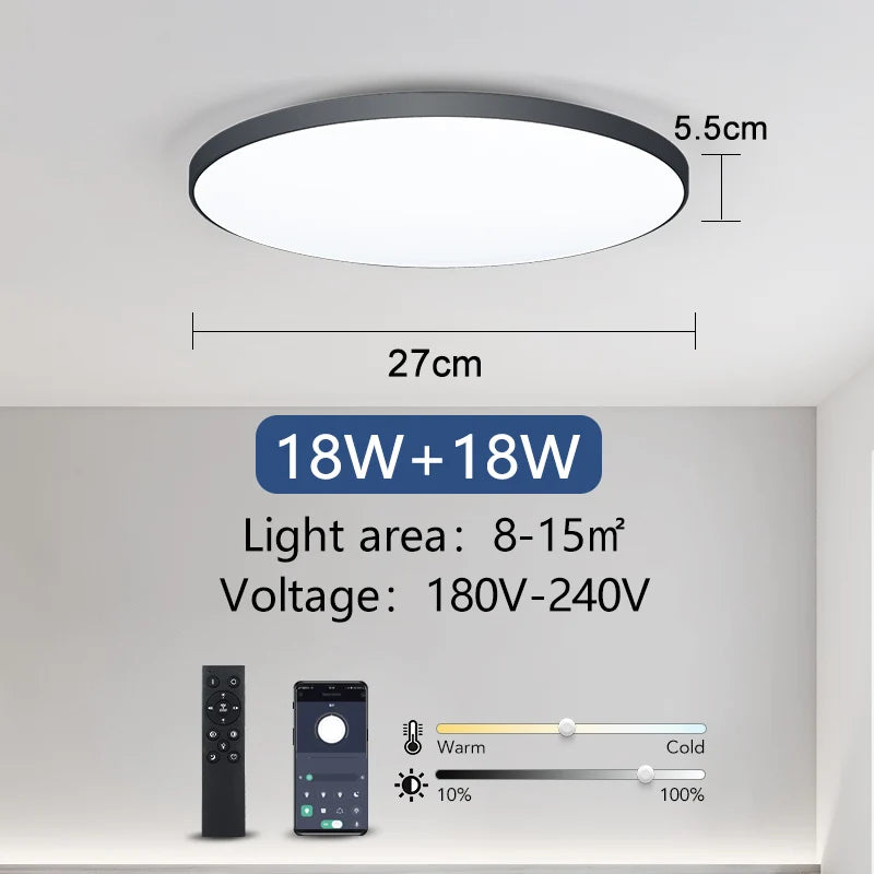MARPOU Dimmable LED Ceiling Lamp - Modern Bedroom Lighting