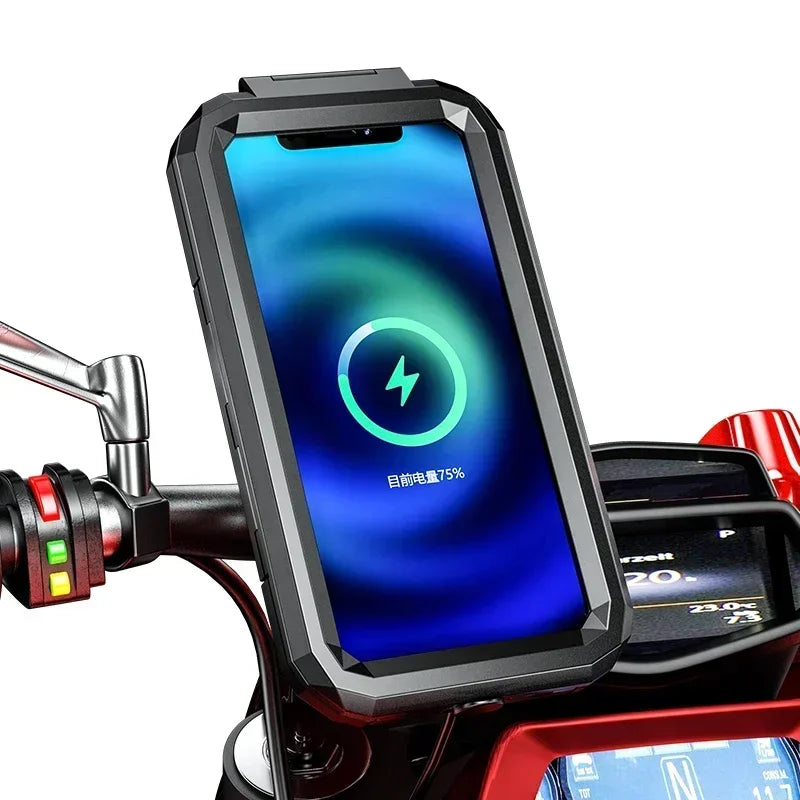Motorcycle Wireless Charger Phone Mount - QC 3.0 Fast Charging Holder