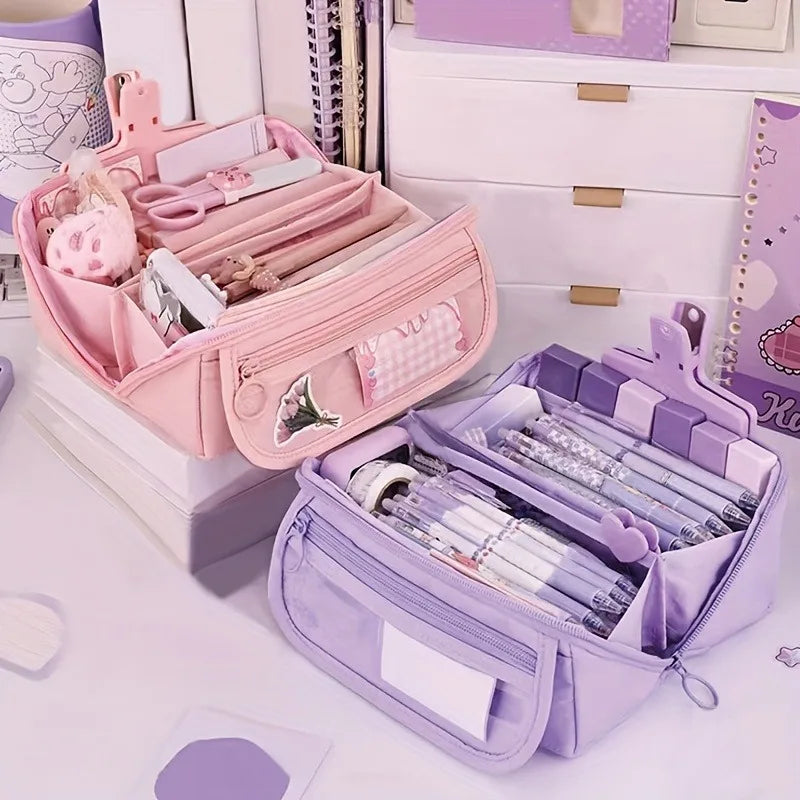 Large Capacity Multifunctional Pencil Case & Desktop Organizer for Kids