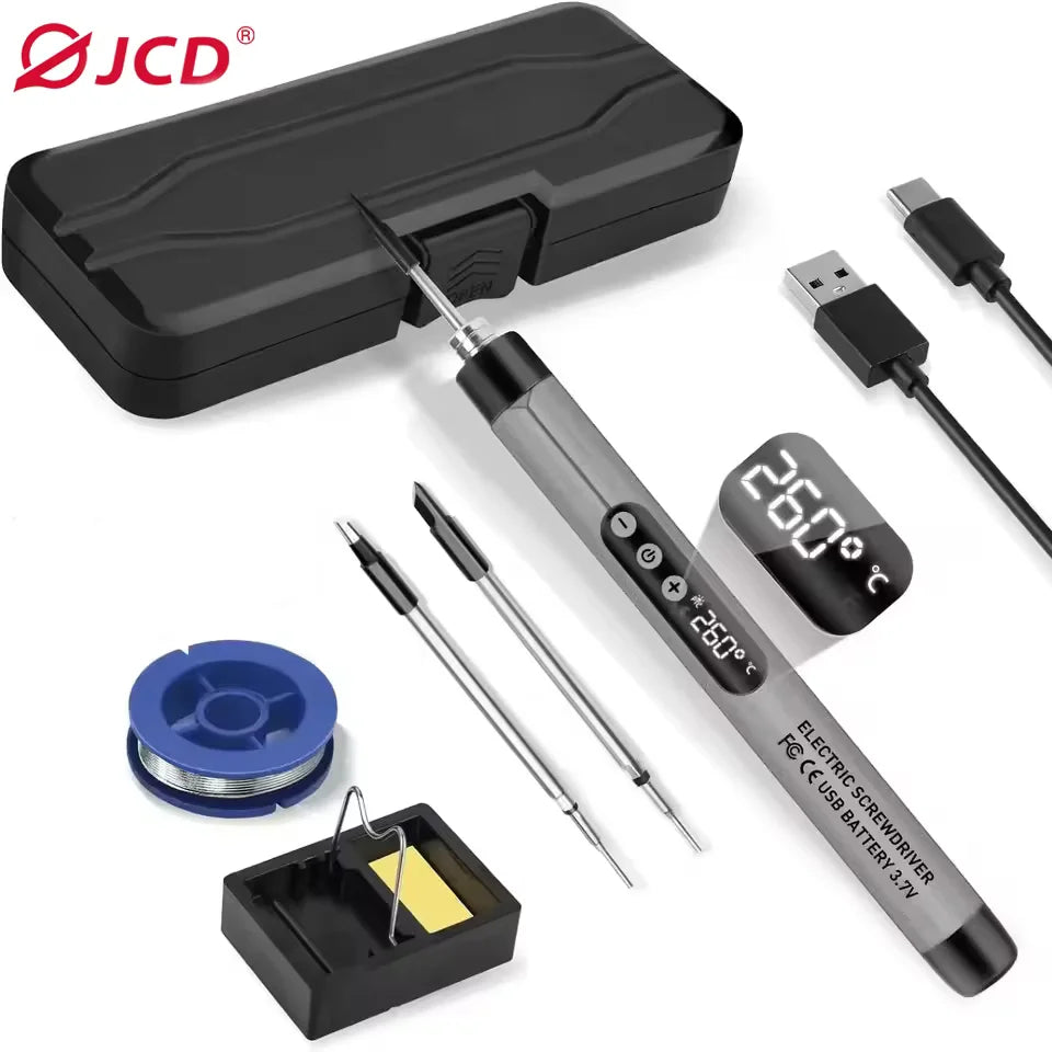 Cordless USB Digital Soldering Iron - Adjustable Temp 300-450°C Type-C 1000mAh