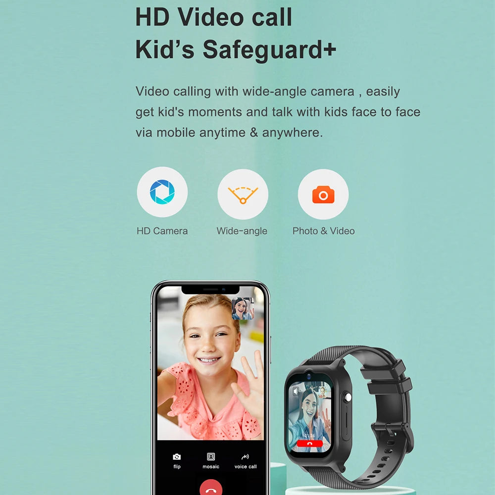 Vabena Kids Smart Watch 4G GPS Video Call SOS - Child Phone Watch
