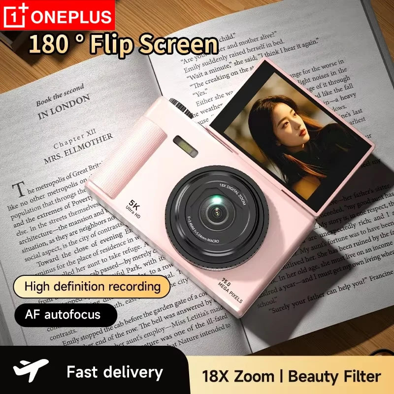 OnePlus 5K Vlog Camera - 75MP, Flip Screen, 18x Zoom