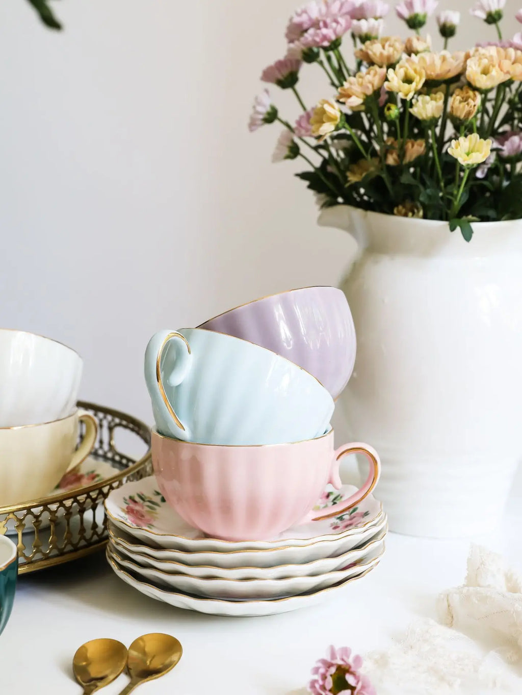 Vabena Luxury Bone China Coffee & Tea Set - Elegant Serveware