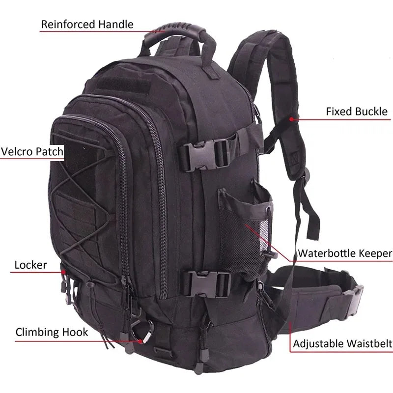 60L Heavy-Duty Tactical Assault Rucksack - Durable Gear for Extreme Conditions