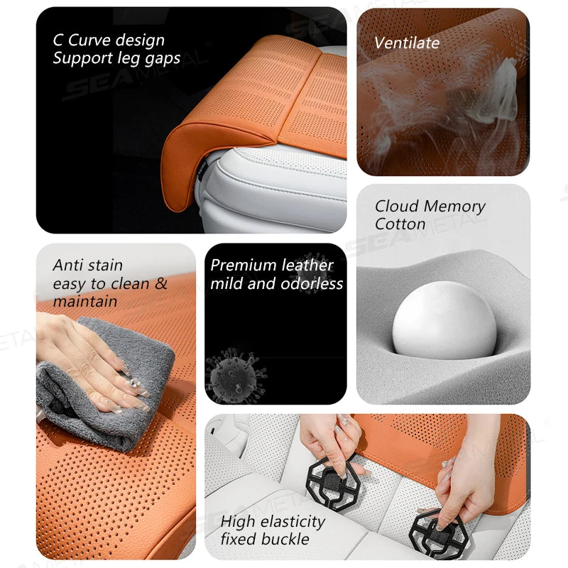 SEAMETAL Car Seat Cushion with Leg Support | Universal Ergonomic Comfort & Fatigue Relief