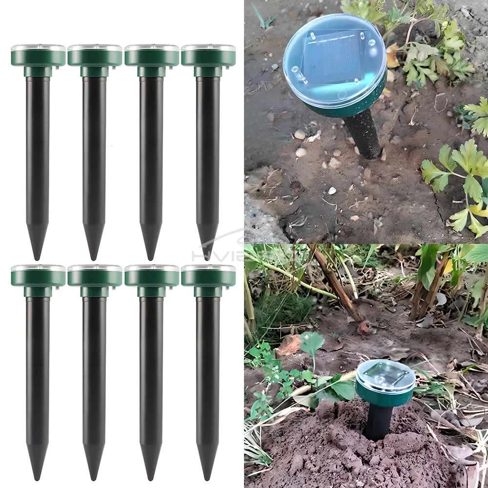 Solar Ultrasonic Rodent Pest Repeller Outdoor Garden Yard Mole Mouse Deterrent