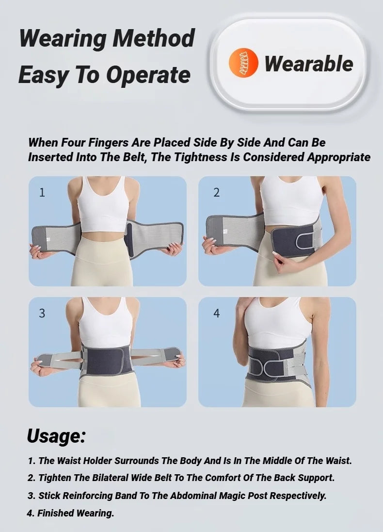 Back Brace Support Belt for Lower Back Pain Relief | Adjustable Lumbar Waist Support