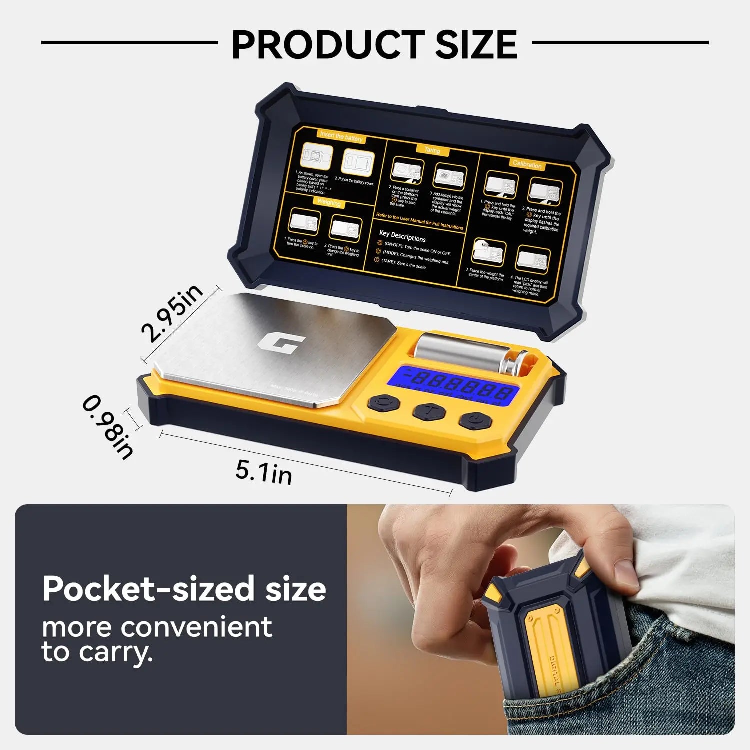 Digital Pocket Gram Scale 300g x 0.01g for Jewelry & Powders