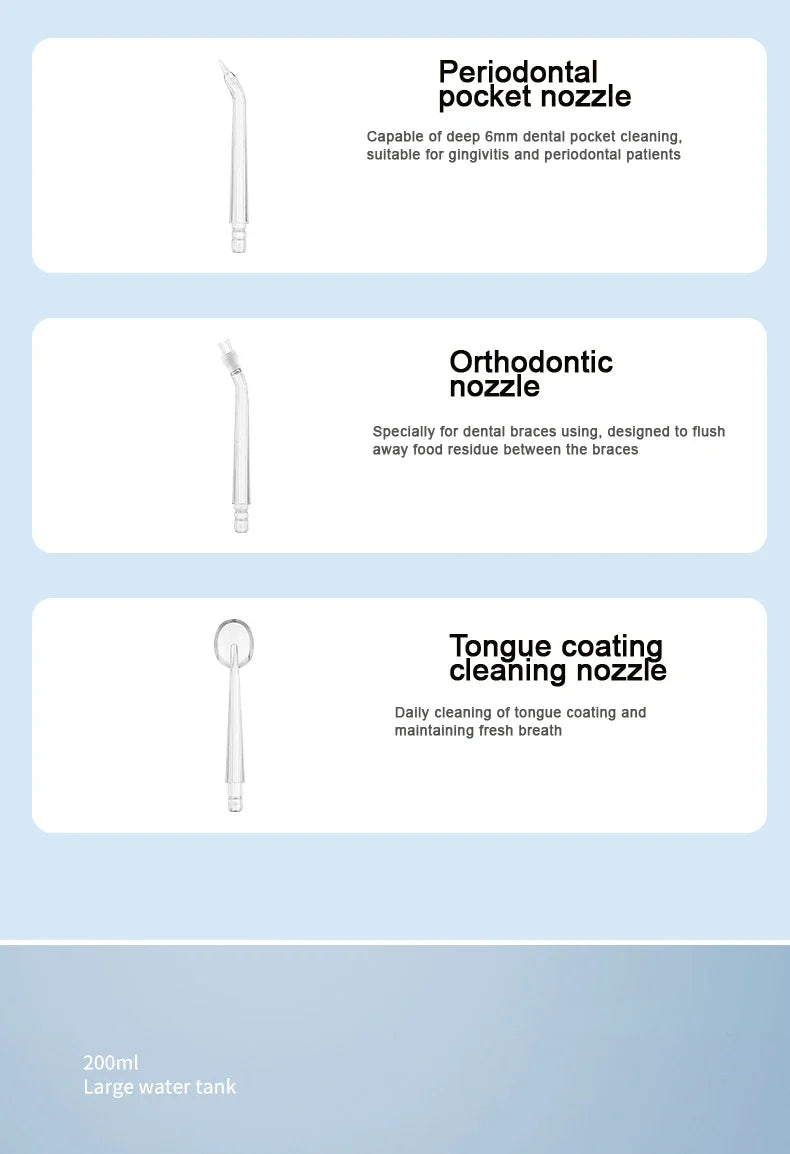Oral Irrigator Dental Water Jet Flosser - Teeth Whitening & Cleaning Tool