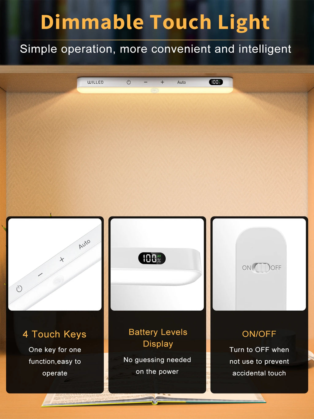 WILLED Wireless LED Motion Sensor Cabinet Light - Warm Glow