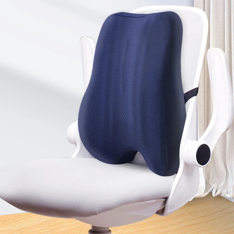 Vabena Memory Foam Seat Cushion & Lumbar Support Set for Office & Car - Ergonomic Back & Coccyx Relief