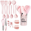 Vabena Pink 18Pcs Silicone Kitchen Utensil Set - Food Grade Cooking Tools