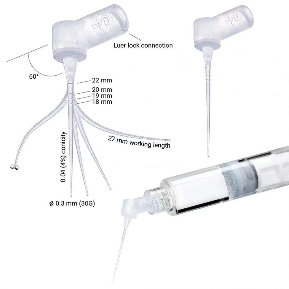 Dental Endo Irrigation Needle Tips 30G 0.3mm - 30 Pack Root Canal Cleaning