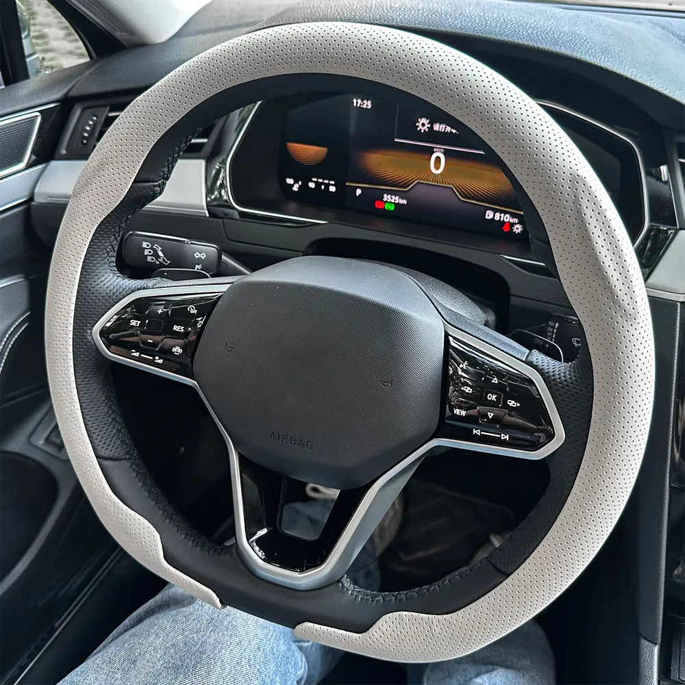 Universal Non-slip Leather Steering Wheel Cover 36-38cm