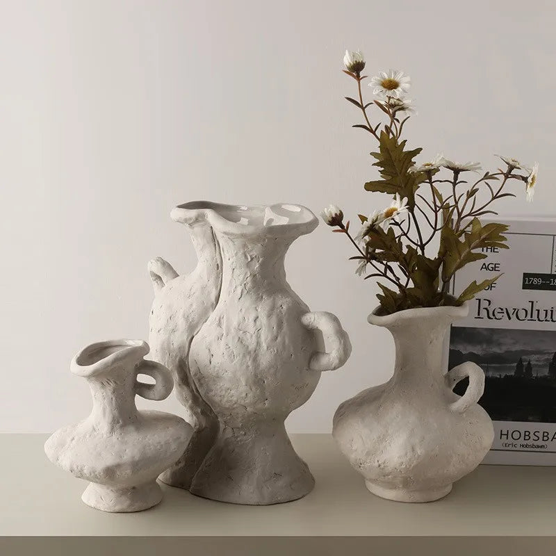 Nordic Ceramic Hydroponic Flower Pot Vase - White Table & Bathroom Decor