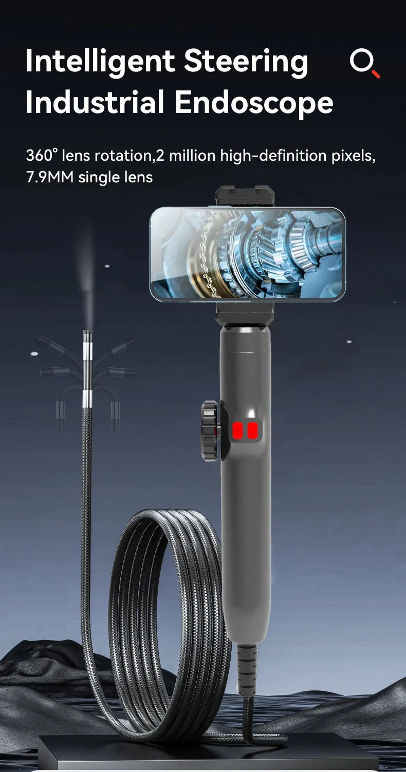 360° Articulating Borescope Endoscope Camera with Light for Android/iOS