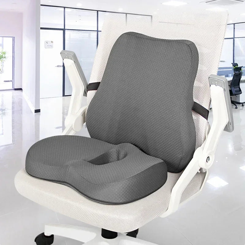 Vabena Orthopedic Memory Foam Seat Cushion Set - Coccyx & Lumbar Support