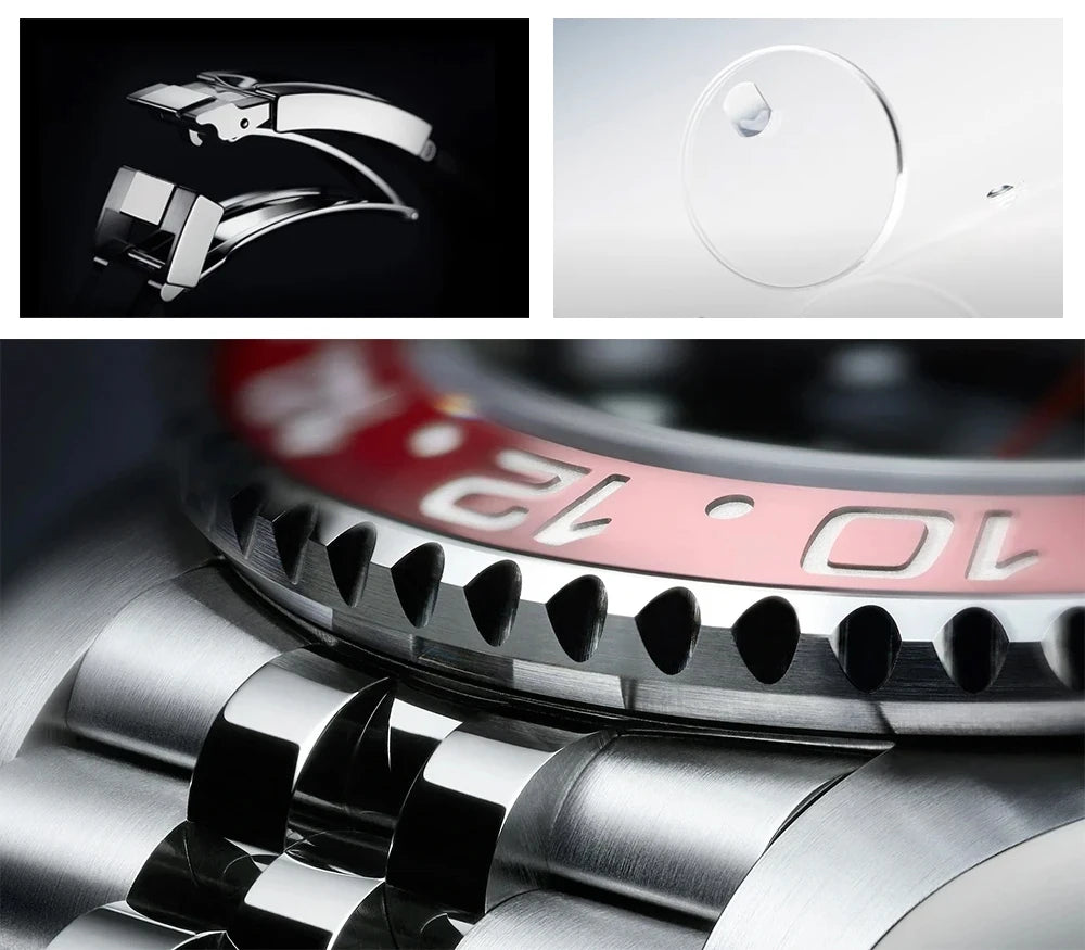 PAGANI DESIGN PD-1662 Luxury GMT Mechanical Watch - Sapphire, Steel, 100M Waterproof