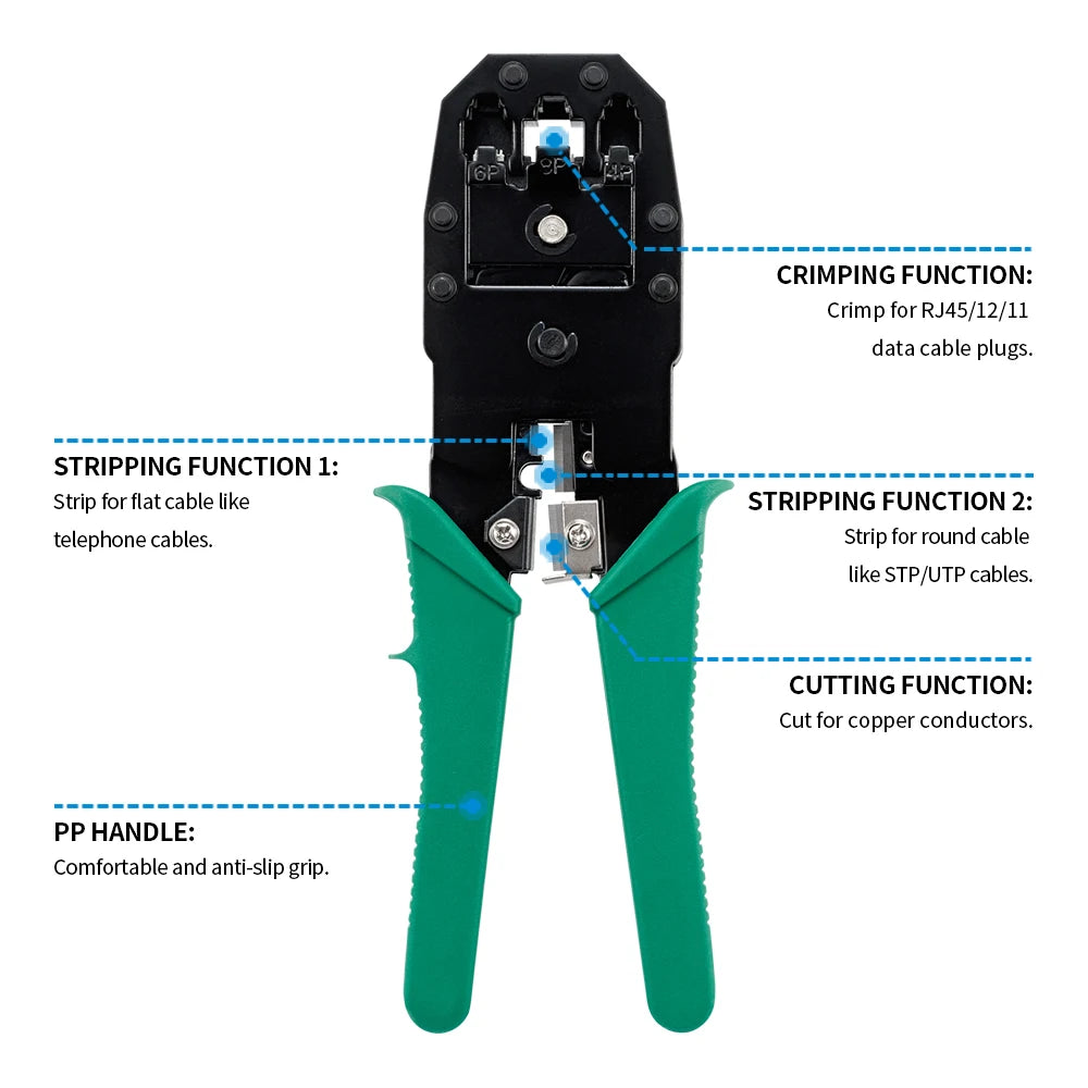RJ45 RJ11 Network Cable Crimper LAN Tester 12-in-1 Kit