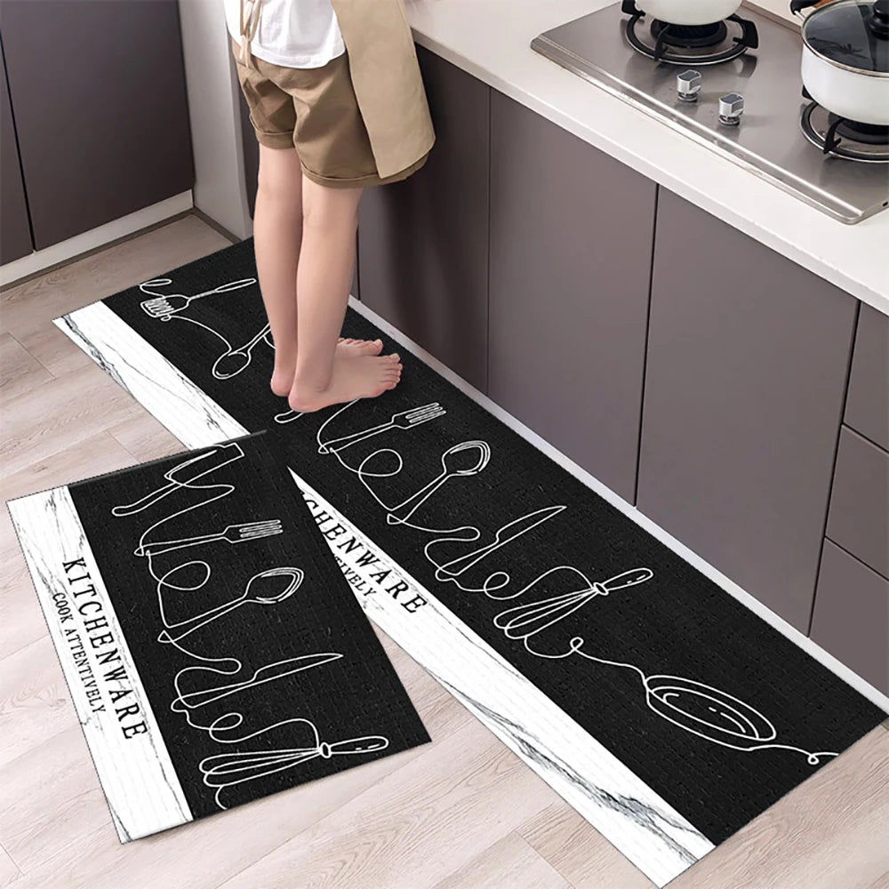 Non-Slip Crystal Velvet Kitchen Mat & Rugs for Living Room, Bedroom & Entryway