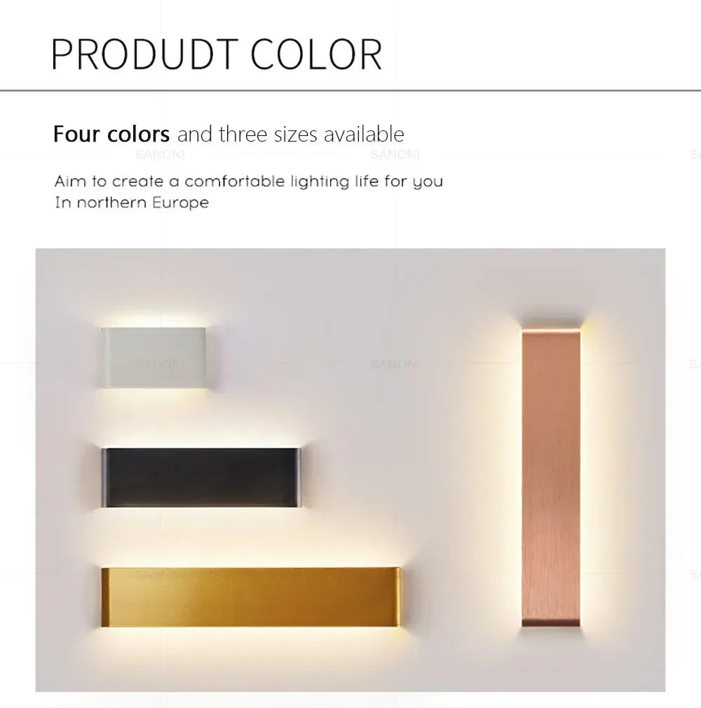 Modern LED Wall Lamp Sconce - Indoor Lighting Fixture for Bedside, Living Room, Stairs, Bathroom & Home Decor