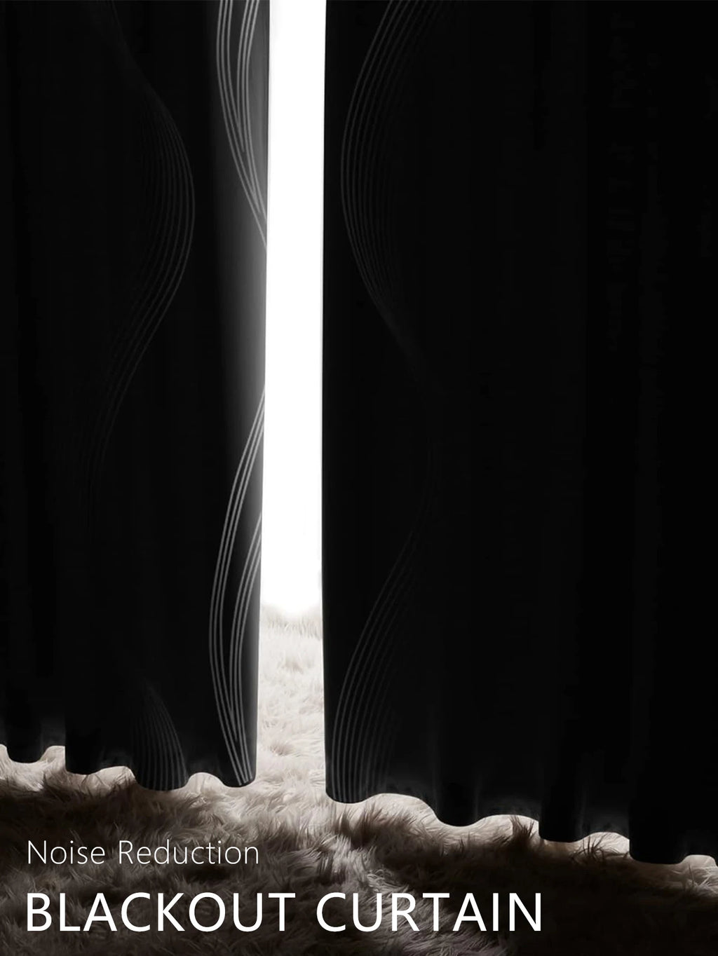Silver Wave Blackout Curtains: Thermal Insulation & Ultimate Room Darkening