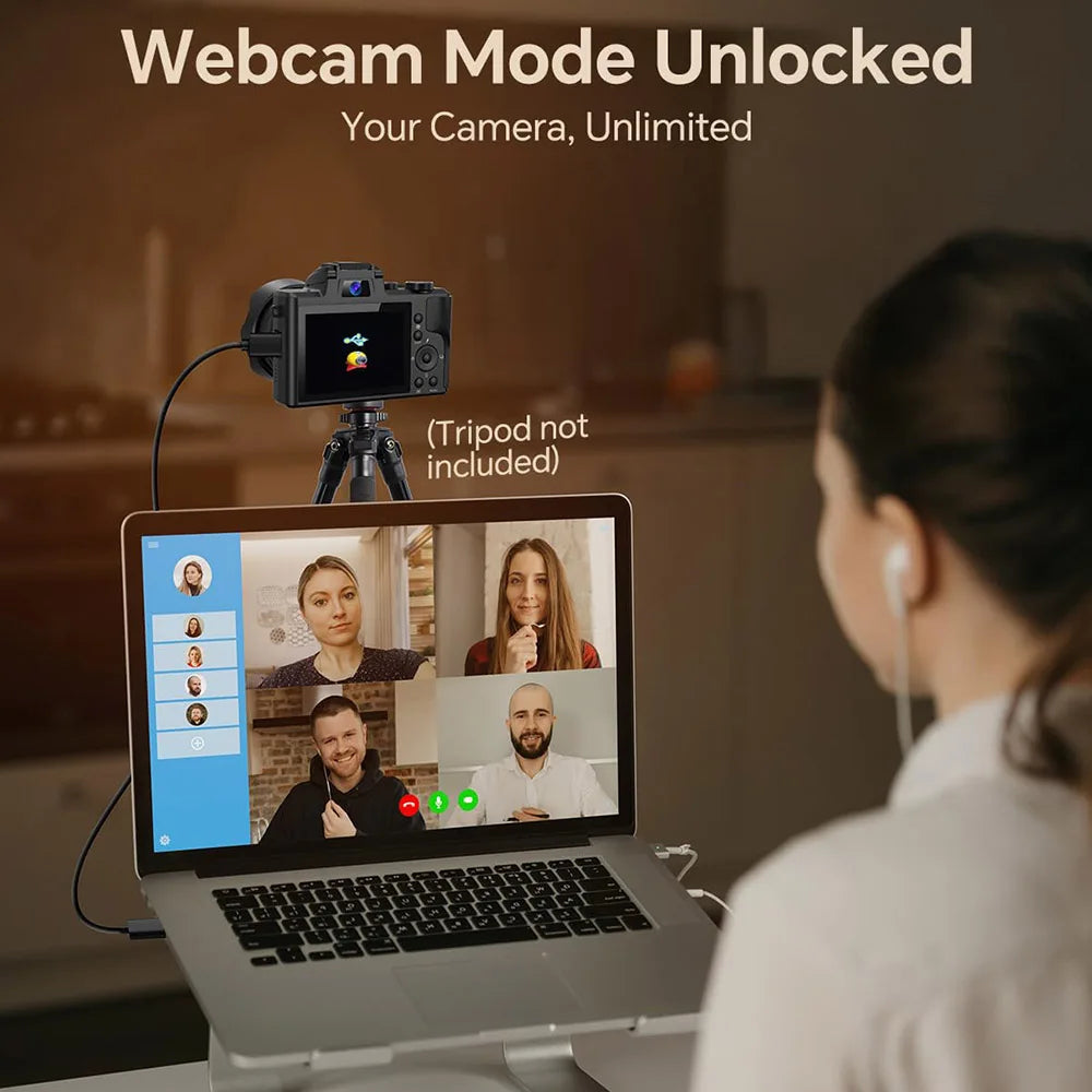 Vabena 8K 88MP Dual-Lens Vlogging Camera with Wi-Fi