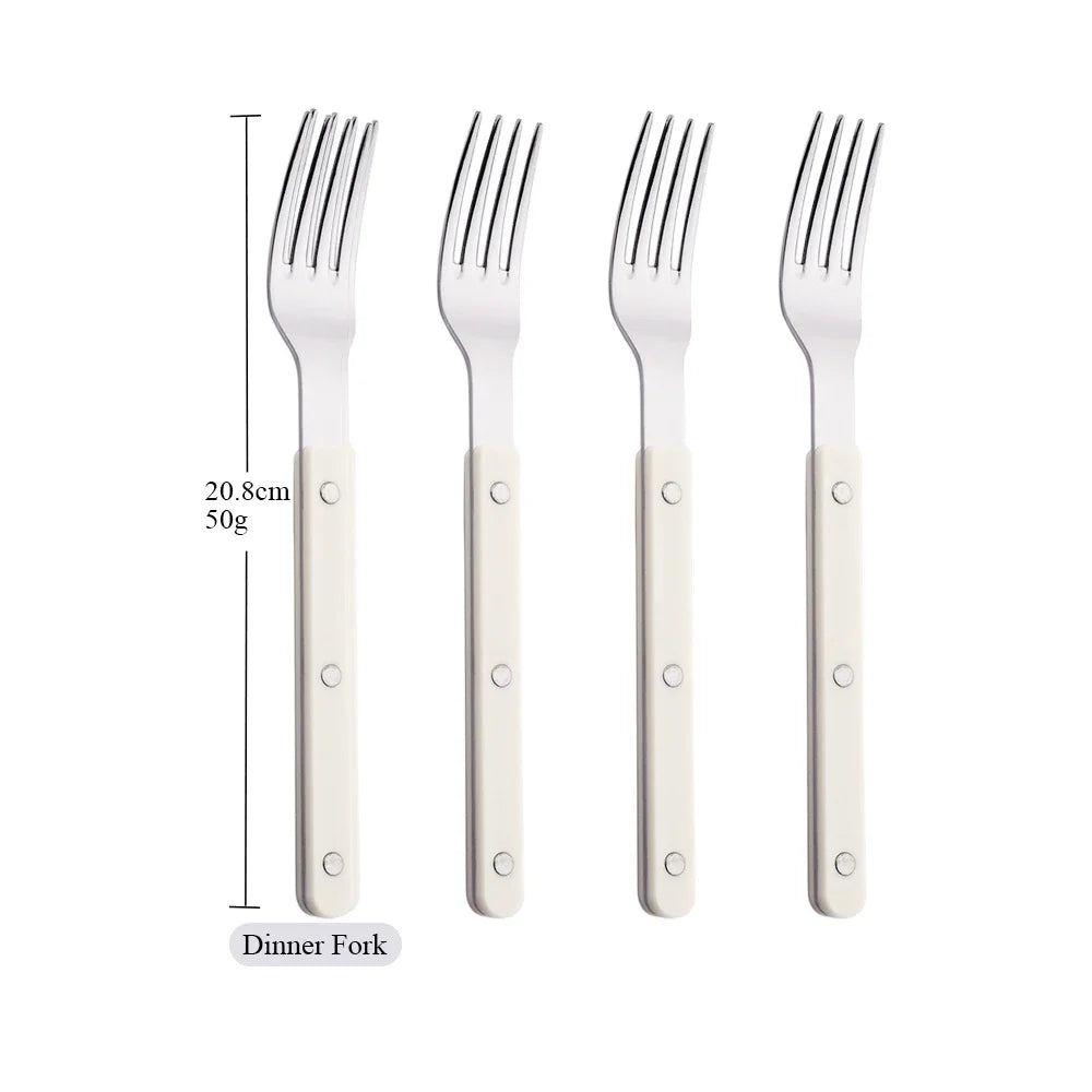 Elegant Beige Silver Cutlery Set | Premium Dining Tableware