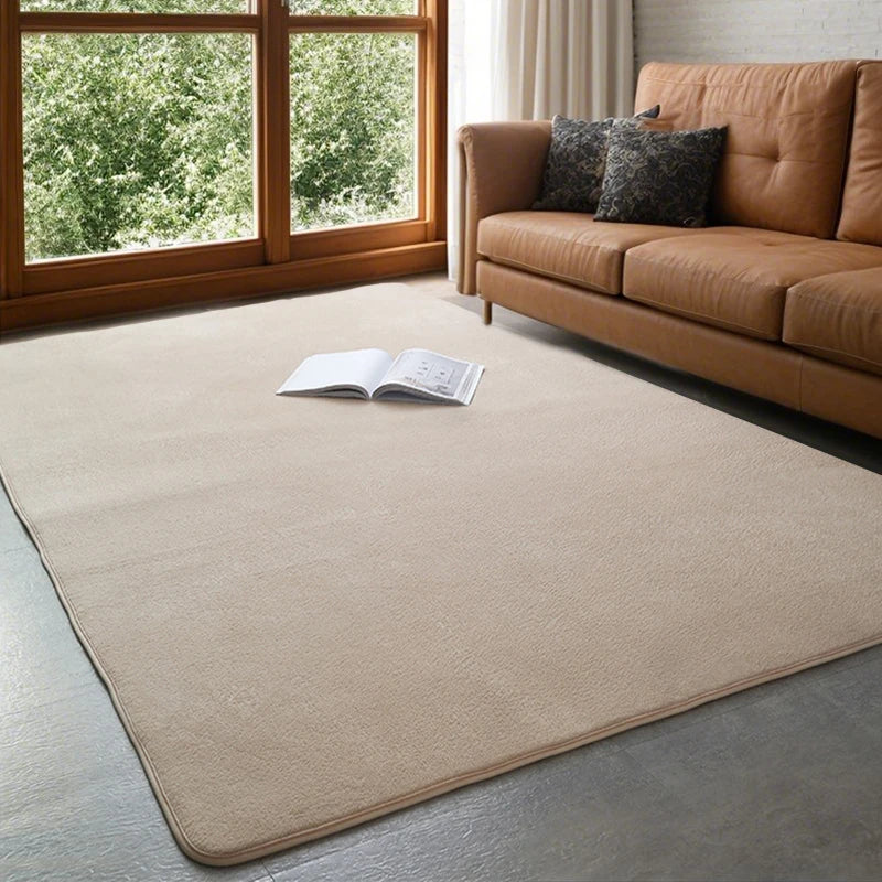 VIKAMA Modern Coral Velvet Carpet - Soft Non-Slip Living Room & Bedroom Mat