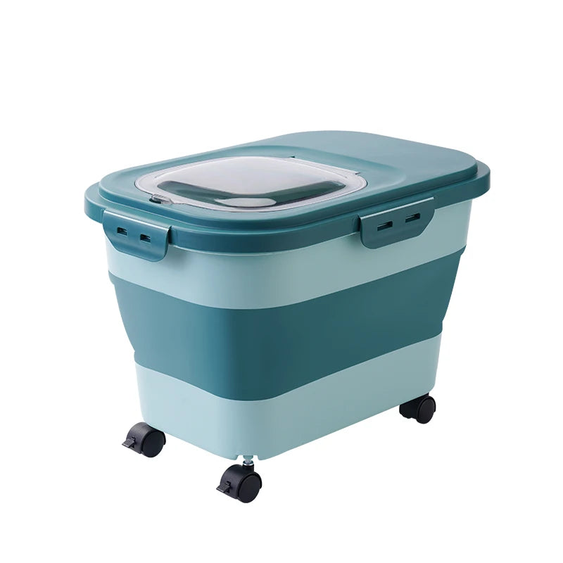 Airtight Collapsible Pet Food Storage Container - 13/33LB Dry Dog Cat Food Box