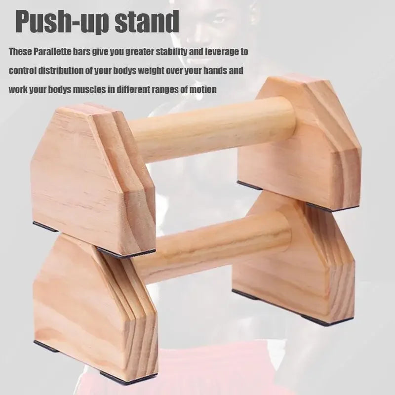 Wooden Push-Up Stands & Parallettes | Non-Slip Home Fitness Equipment